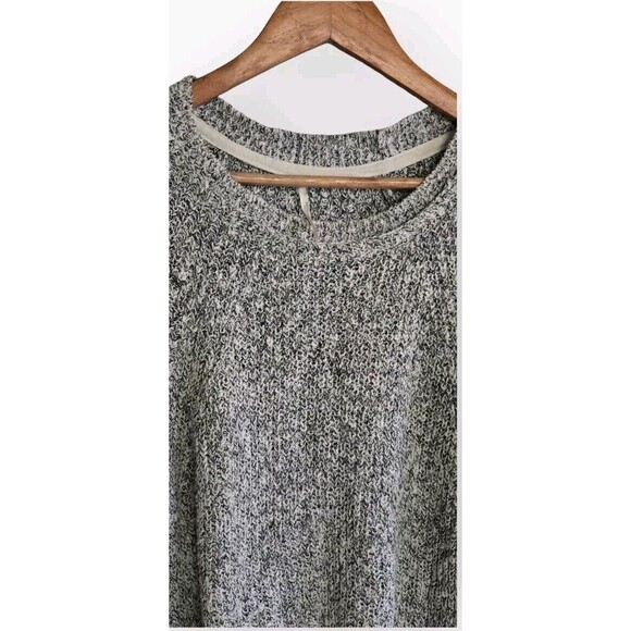 Free People Crop Sweater Womens Small Gray Marbled Electric City Linen Cotton - Picture 2 of 8
